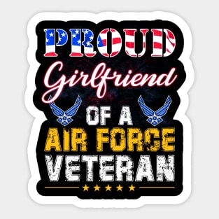Proud Girlfriend Of A Air Force Veteran-Vintage American Flag Sticker